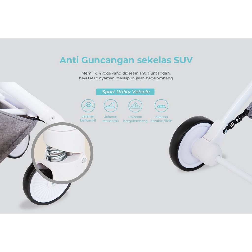MOOIMOM One-Hand Fold Stroller / Kereta Dorong Bayi