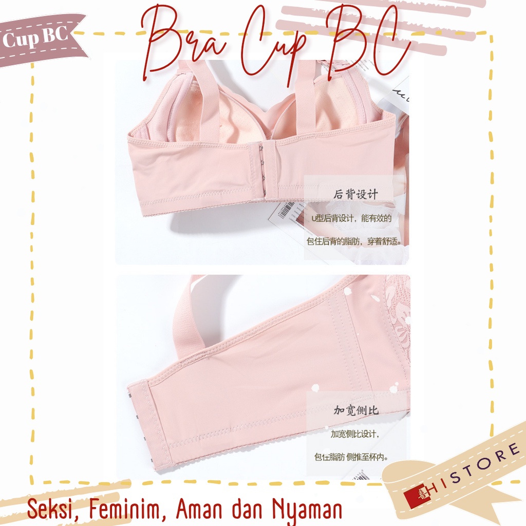 [HI] Bra BH Fashion Wanita Cup 3/4BC Bra wanita Premium BH Busa Tipis Tanpa Kawat Sangat Nyaman A88