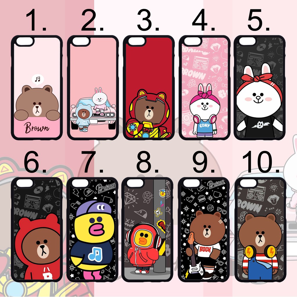 (Untuk semua tipe) Case Casing Line Brown for tipe hp