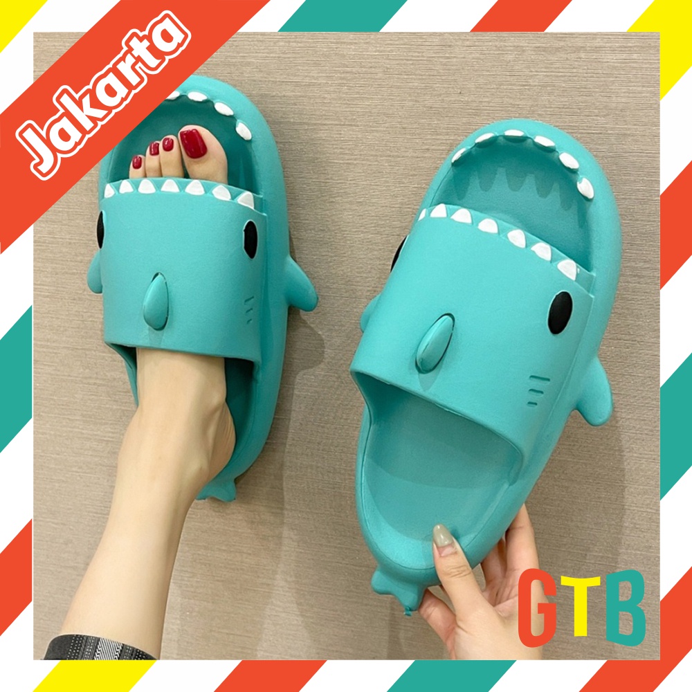 ❤️GTB❤️ Sandal Slip On Wanita Karakter Hiu Dewasa Korean Style Sendal Anti Slip Ringan R793