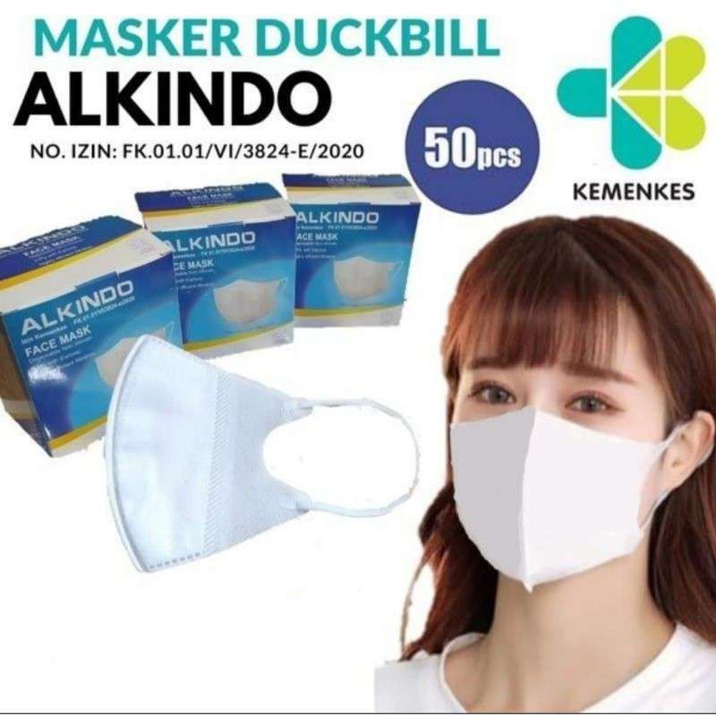 masker duckbil alkindo face nask izin kemenkes 1box isi 50pcs