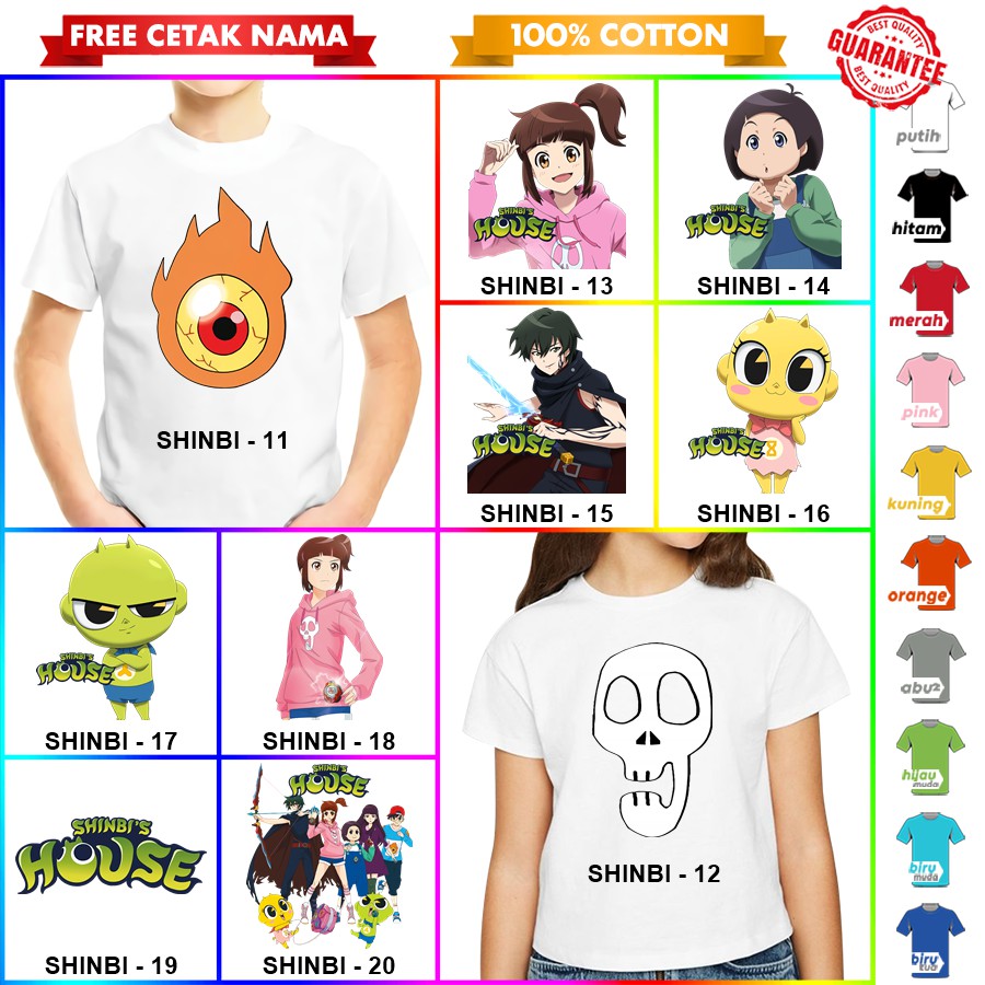 [FREE NAMA!!] Baju Kaos COUPLE ANAK DAN DEWASA SHINBI HOUSE / THE HAUNTED HOUSE BANYAK MOTIF