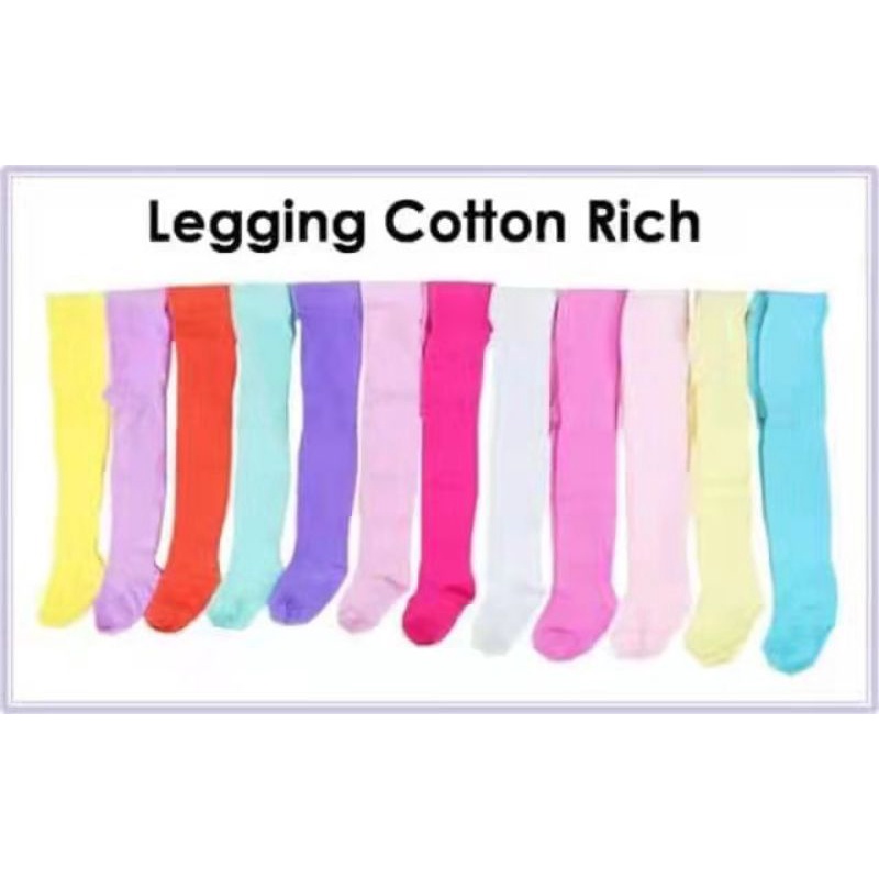 4in1 Legging Cotton Rich Tutup Kaki Motif/Polos Size 0-6/6-12