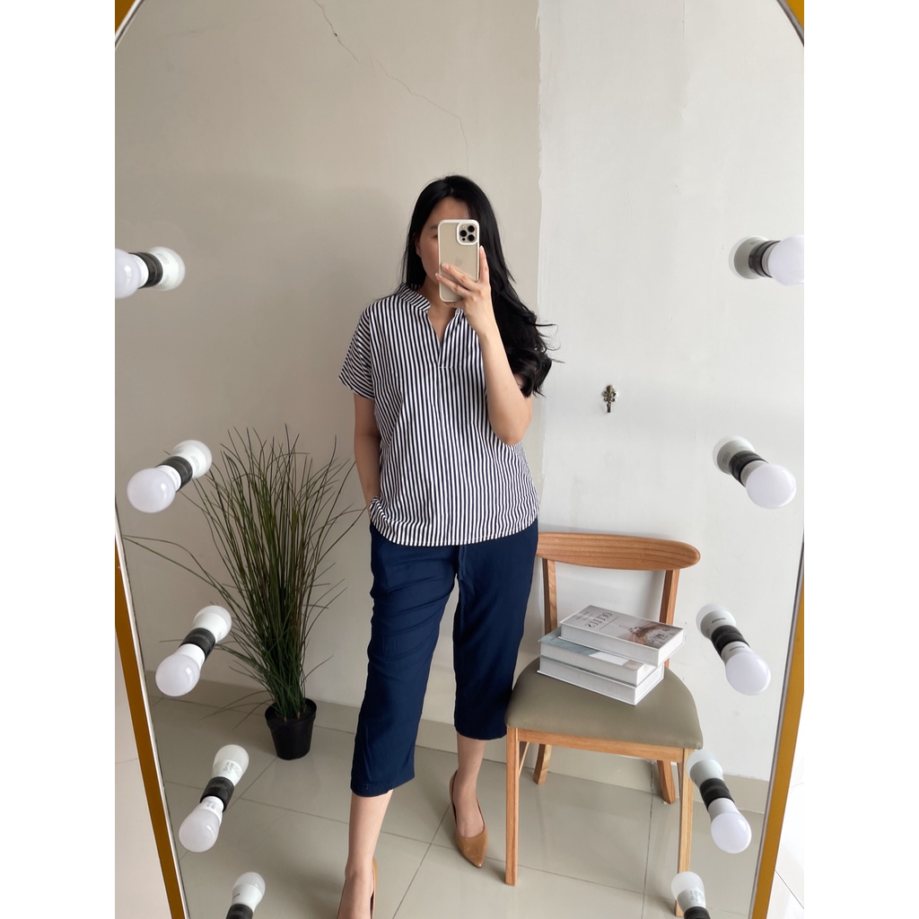 Luvanichouse - Montreal Topbottom Set-NavyVstripe