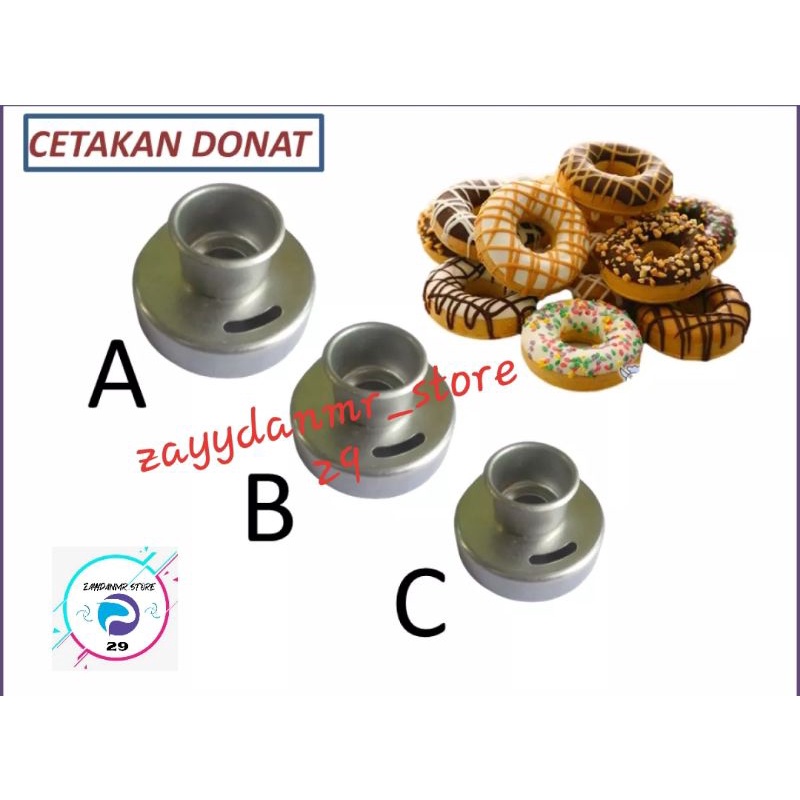 Cetakan Donat A. B. C 1 set  isi 3 pcs + Bonus Roller penggilas adonan kue