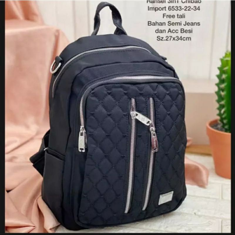 (Bisa cod)Tas ransel chibao import terbaru 6533-22 kanvas