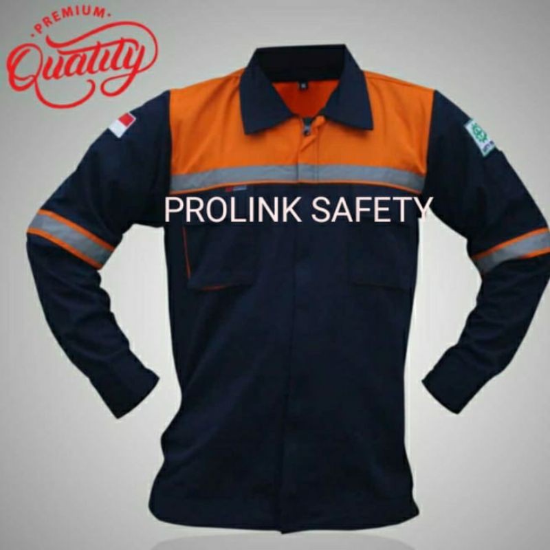 SERAGAM BAJU SAFETY ORANYE KOMBINASI DONGKER RESLETING