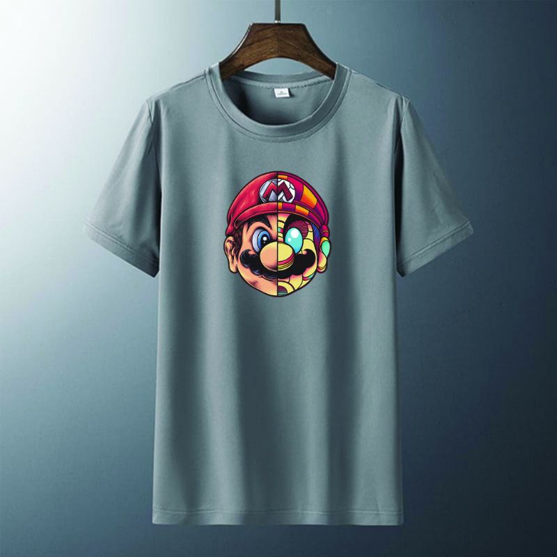 Kaos pria Distro Baju kaos pria wanita super mario atasan pria lengan pendek kaos katun pria wanita dewasa original