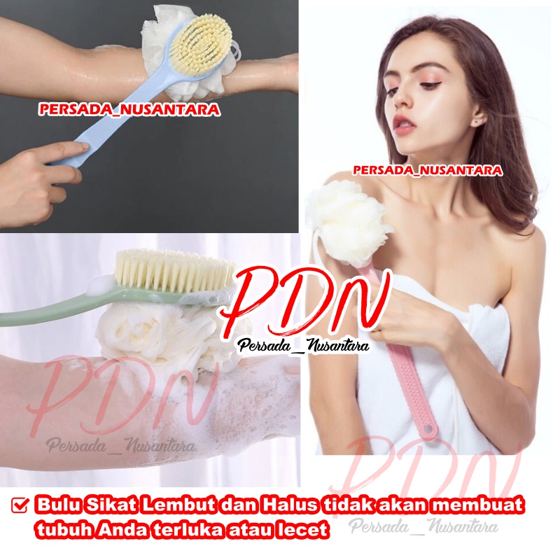 SPONS MANDI SHOWER PUFF BRUSH SIKAT MANDI PUNGGUNG PEMBERSIH DAKI ALAT BANTU BUSA SIKAT PENGGOSOK BODY SCRUB DAKI PUNGGUNG BADAN GAGANG PANJANG PN68