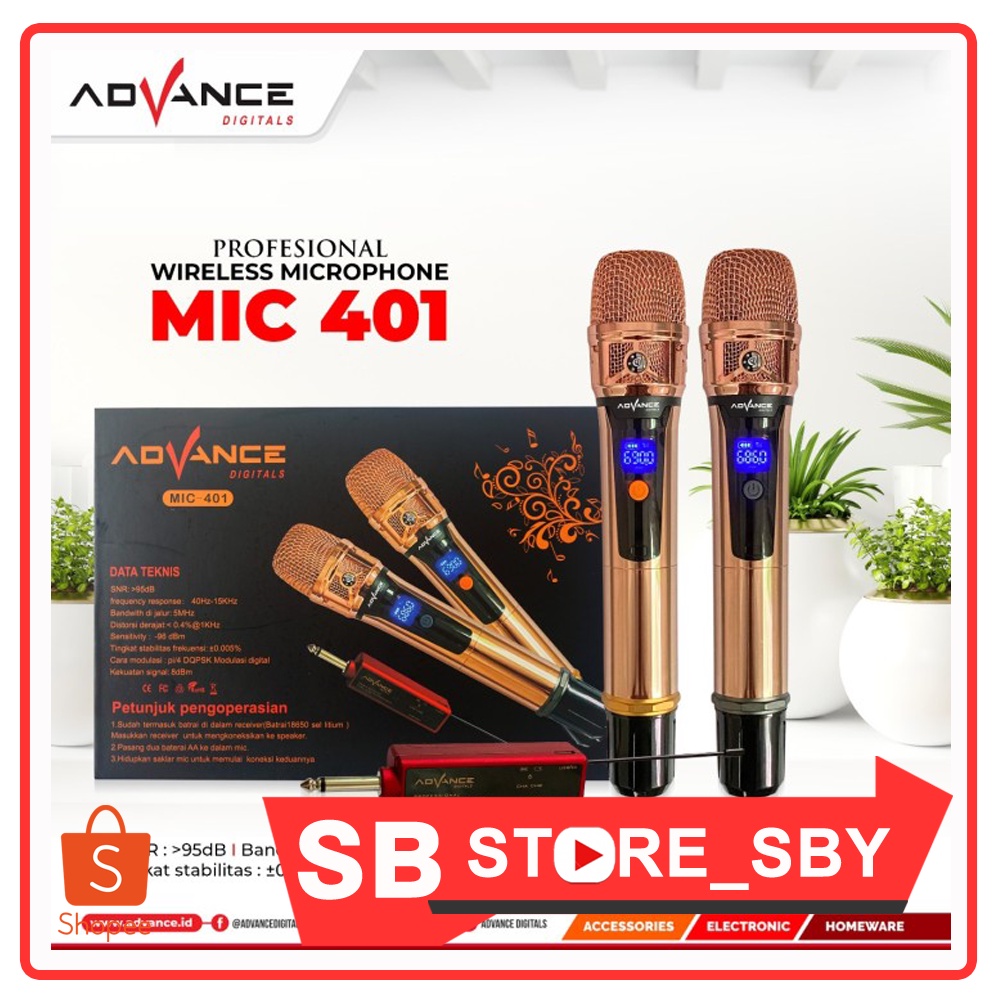 mic wireless double advance MIC 401 microphone advance 401