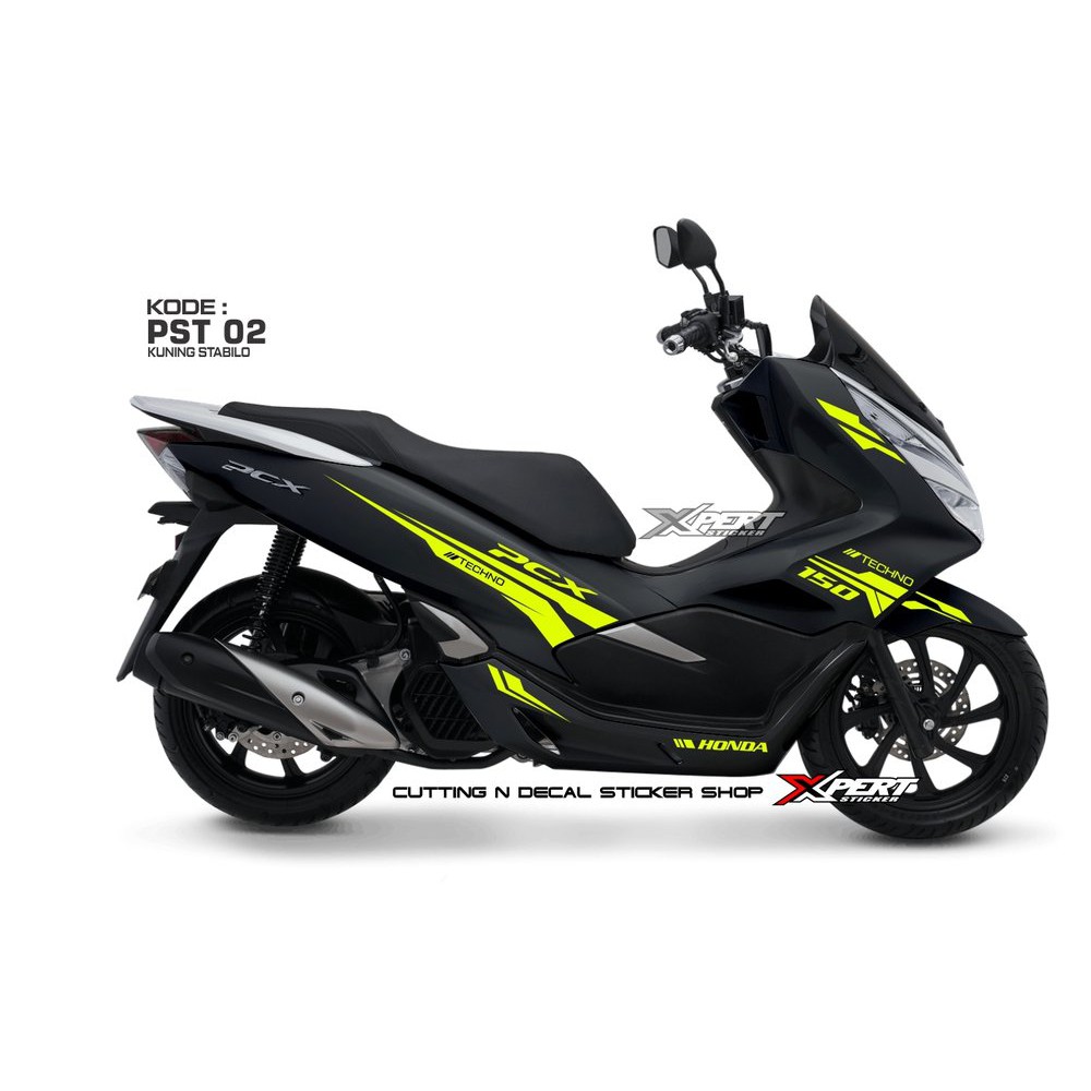 

cutting sticker pcx hitam kuning stabilo
