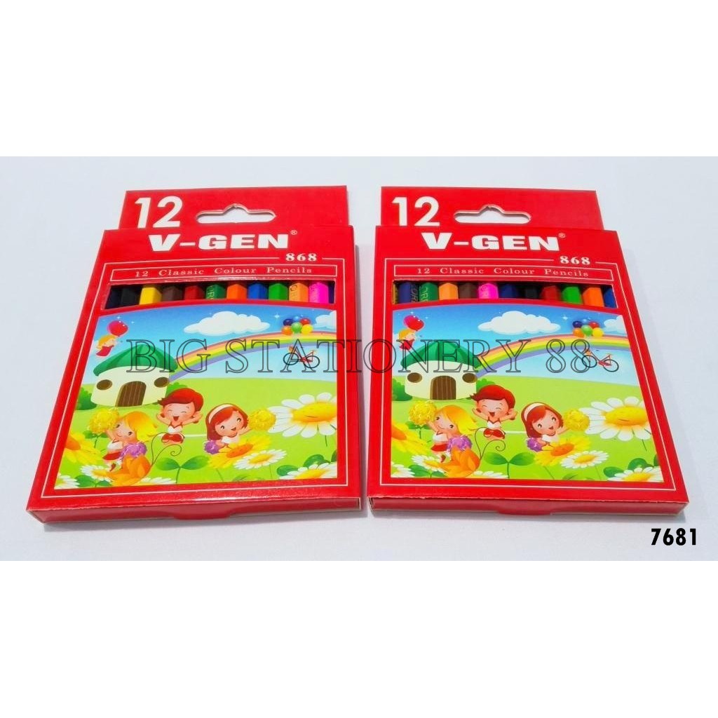 

12 SET - Crayon / Pensil 12 Warna V-Gen Pendek