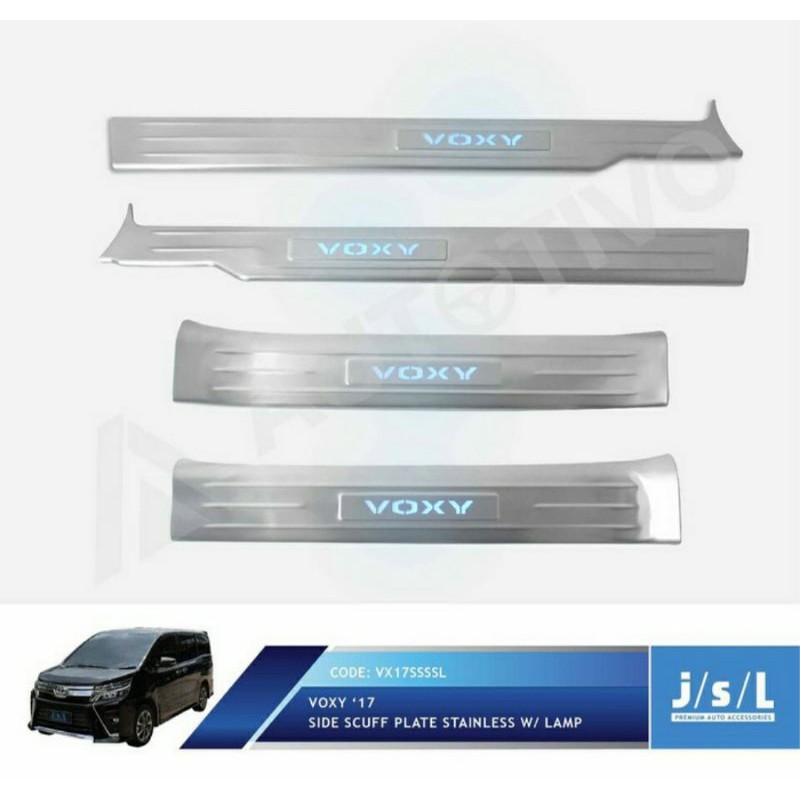 Sillplate Samping Toyota Voxy 2017 2022 Stainless Lampu JSL