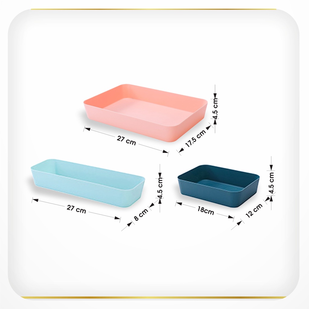 Rak Storage Drawer Kotak Pembatas Sekat Penyimpanan Laci Organizer Organiser Stationery Sendok Meja Dapur Kosmetik Sumpit Sendok Plastik