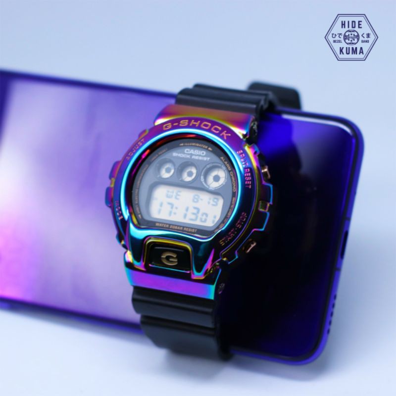 G-Shock GShock DW 6900 Stainless Steel Metal Bezel Besel + Strap Holder HIDEKUMA