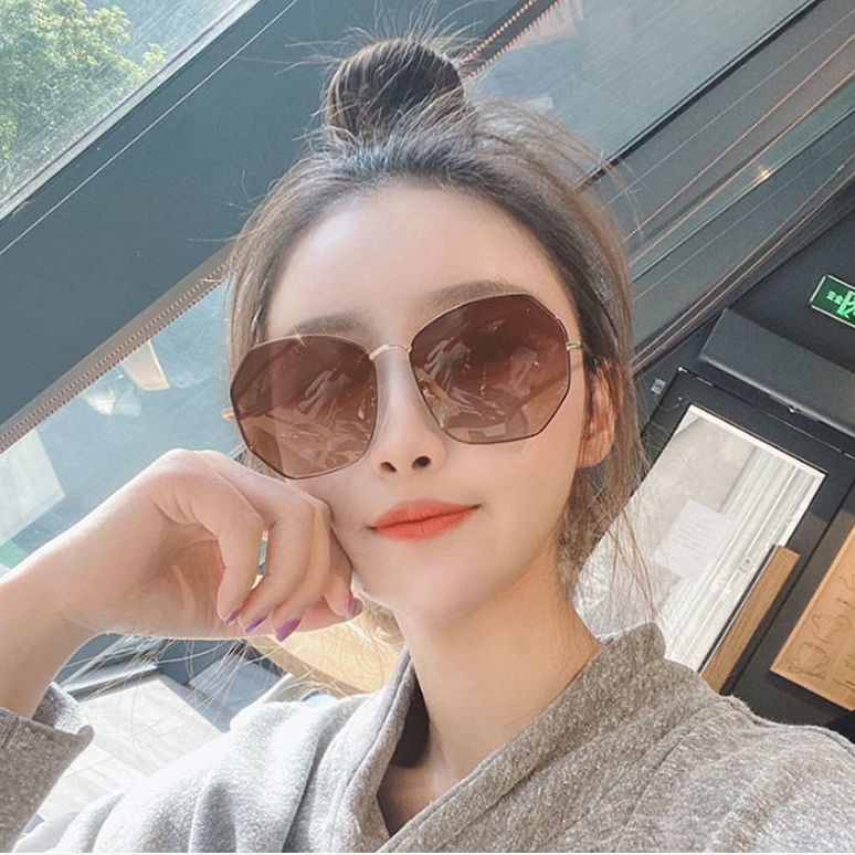 Kacamata Hitam Wanita GF27 Gaya Fashion Oversized Frameless Women Sunglasses ACC
