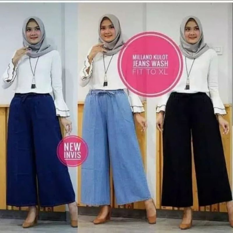 CELANA KULOT JEANS BASIC XL dan JUMBO XXXL