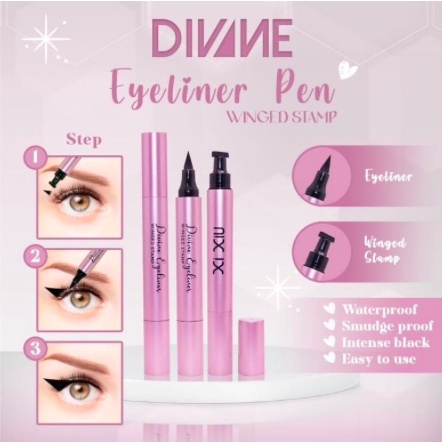 XI XIU Mascara | Lovely | Black | Pen Winged Stamp | 2in1 Eyeliner Maskara Divine 2 in 1 Xixiu