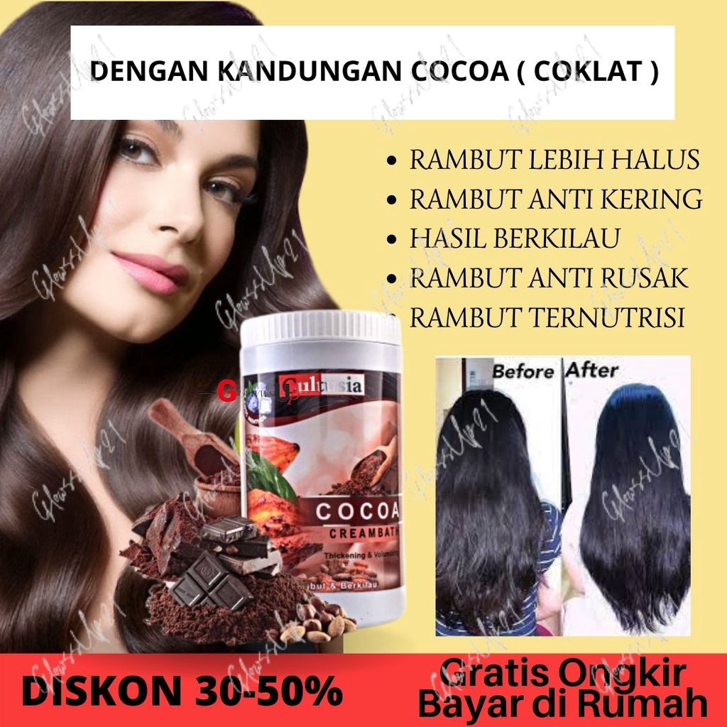 CREAMBATH RAMBUT CULTUSIA COCOA 1000ML KRIMBAT RAMBUT KERING TREATMENT RAMBUT