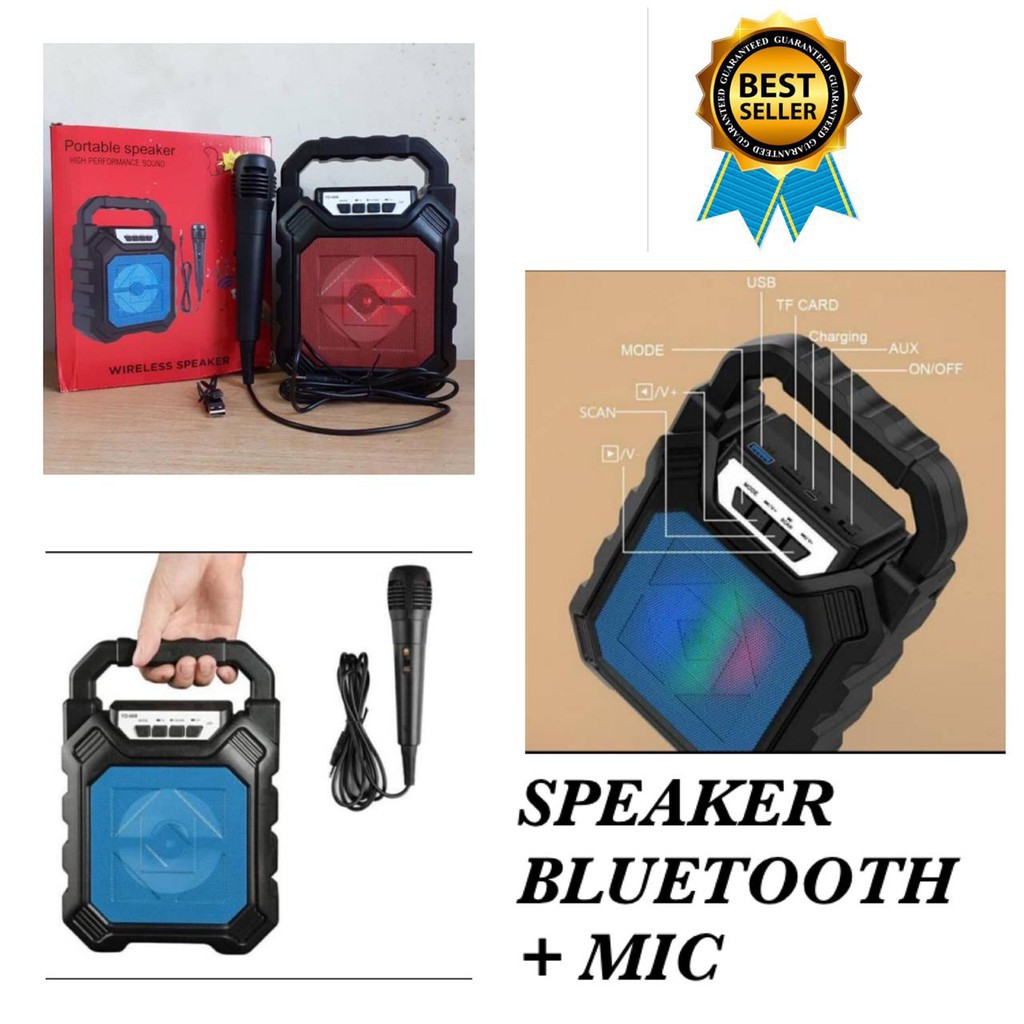 Trend-Bluetooth Speaker / Nirkabel Portable LED Wireless Senter Dengan Mikrofon MKC-316