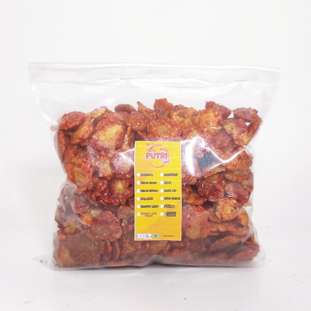 Keripik Emping Melinjo 500gr Pedas Manis Kriuk