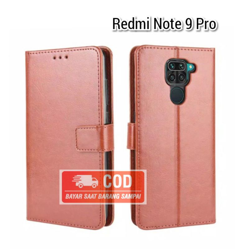 FLIP CASE DOMPET KULIT POLOS REDMI NOTE 9 PRO