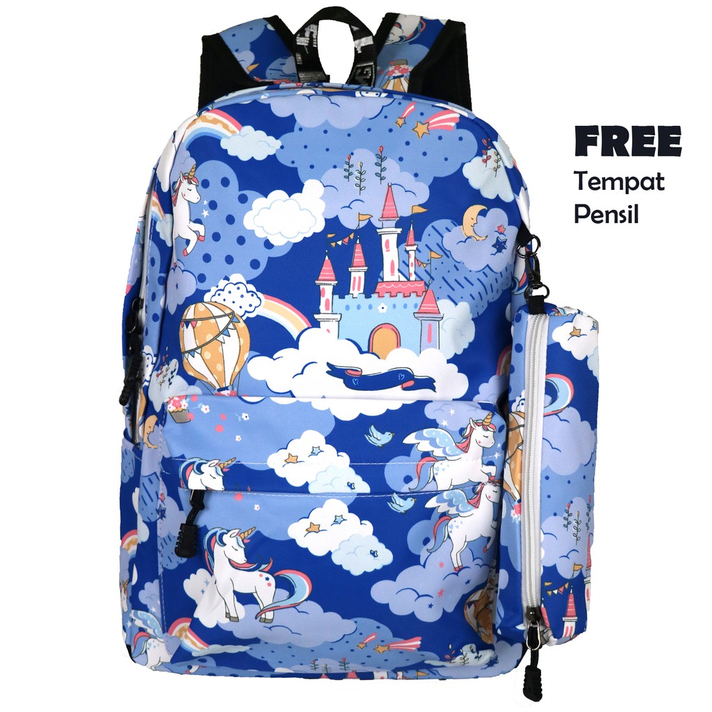 Unicorn Tas ABG Ransel Sekolah Anak Backpack School Casual Import Tas Remaja Ransel ABG Pria/Wanita