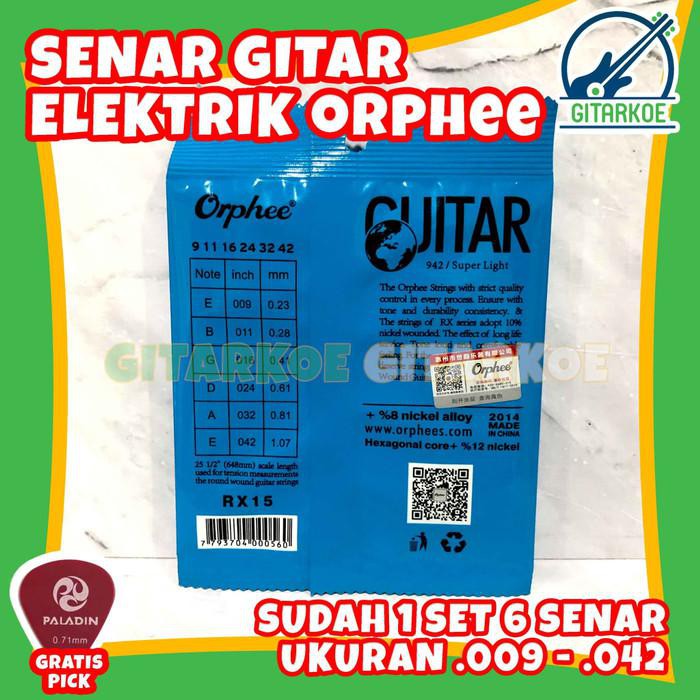 Senar Gitar Elektrik Listrik Orphee 0.009 Super Light RX15