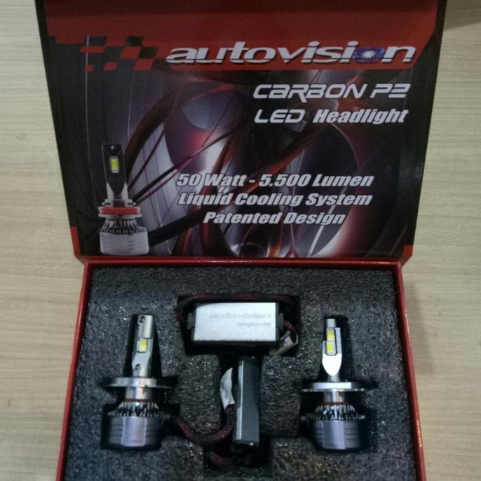 Lampu mobil Led Autovision carbon P2 H4 50 watt 4700 K .