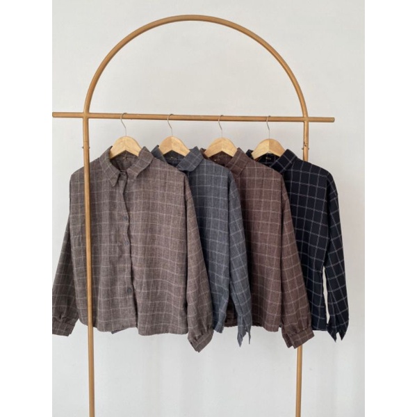 kemeja wanita manis Nada Tartan Shirt