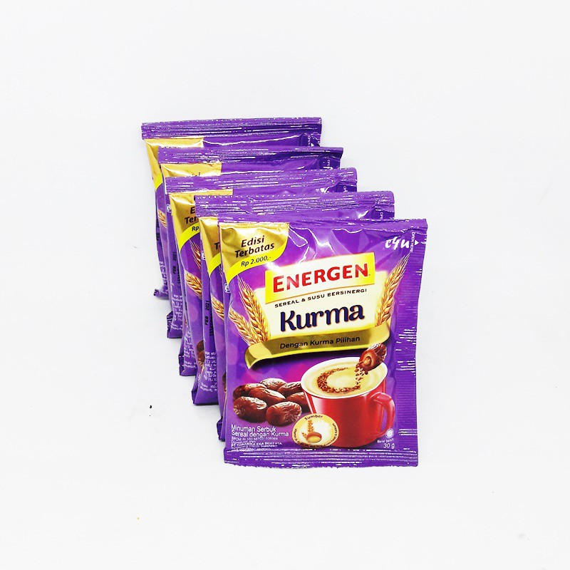 

RETAIL / RENCENG Energen Kurma Minum Makanan Bergizi PROMO TERMURAH Energen Kurma Pouch 10 Sachet @30 Gr