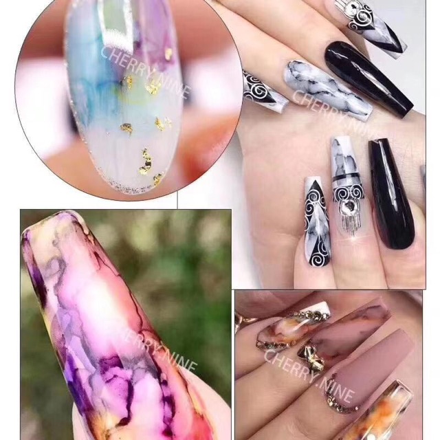 Water color ink nail art 12 warna inked ink nailart japan nails tinta warna kutek gel