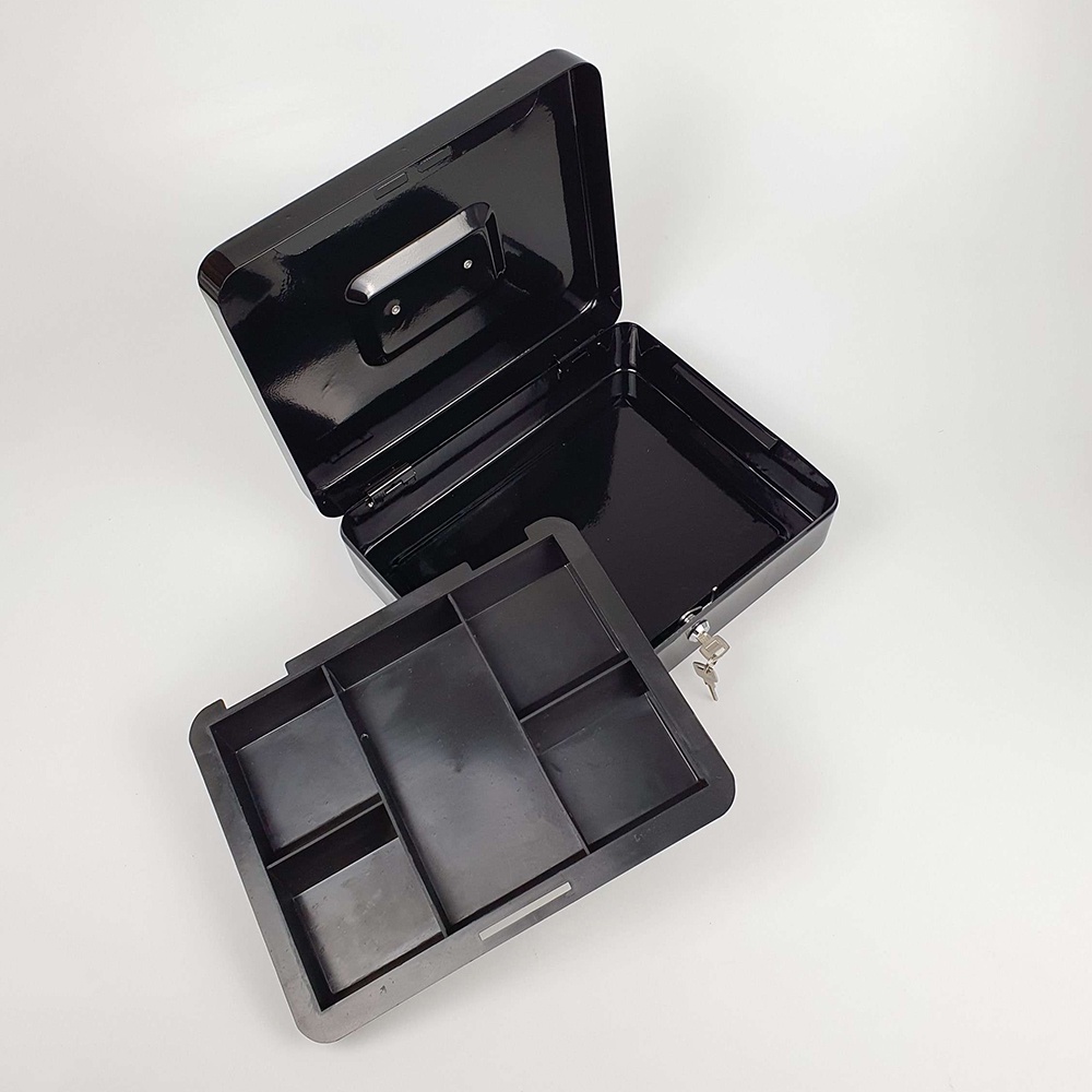 Kotak Brankas Uang Perhiasan Cash Safebox Key Lock 30x24x9CM - 250A - Black