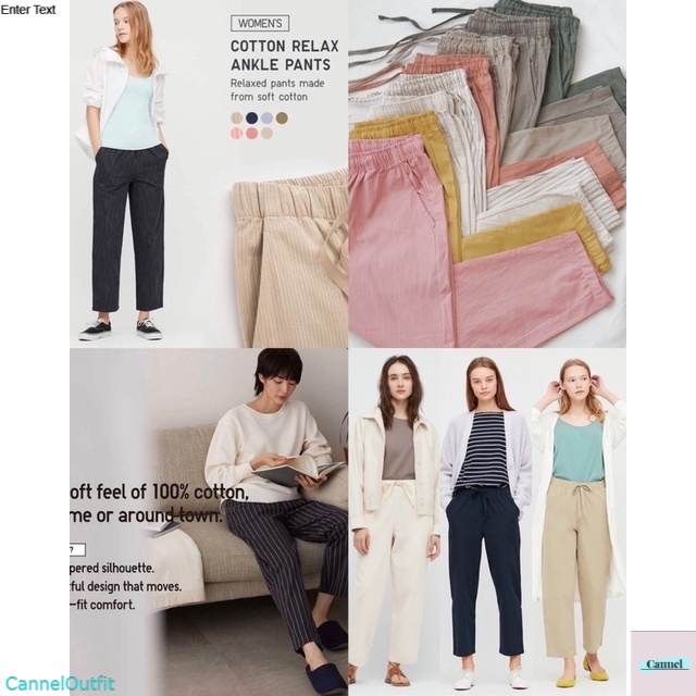 WOMEN Cotton Relax Ankle Pants by Uniqlo