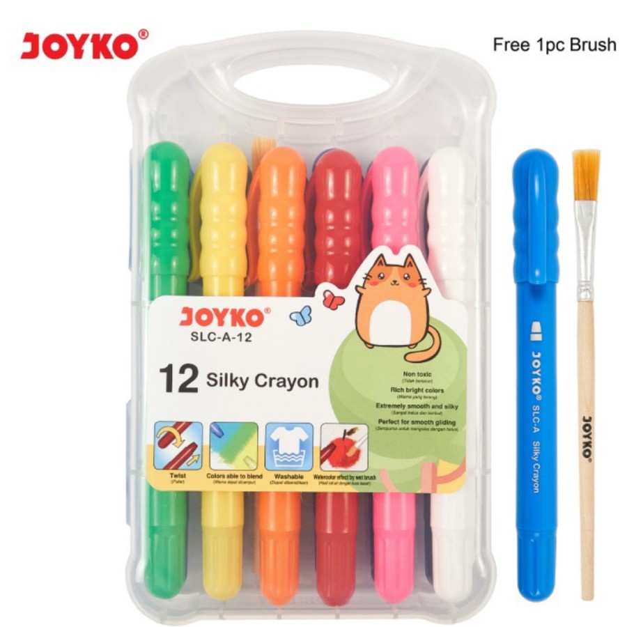 

JOYKO SILKY CRAYON 12 COLOURS / KRAYON PUTAR JOYKO 12 WARNA SLC-A-12 MURAH BERKUALITAS