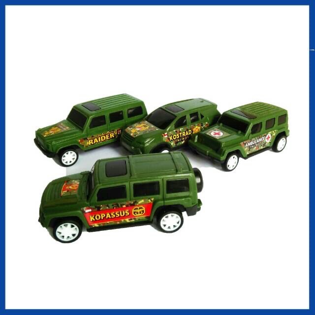 Mainan mobil set 4 Indonesian military inmi mainan mobil set pullback toys