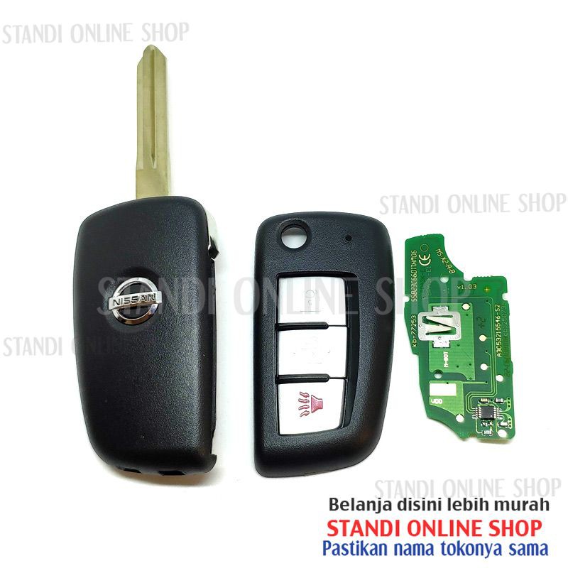 Flip Key Kunci Lipat Remote Alarm Nissan Grand Livina 2011-2017