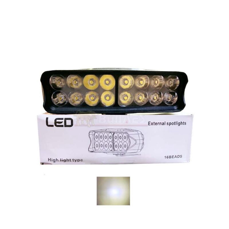 LAMPU LED BAR TEMBAK SOROT 16LED 16WATT MOBIL MOTOR 12-V