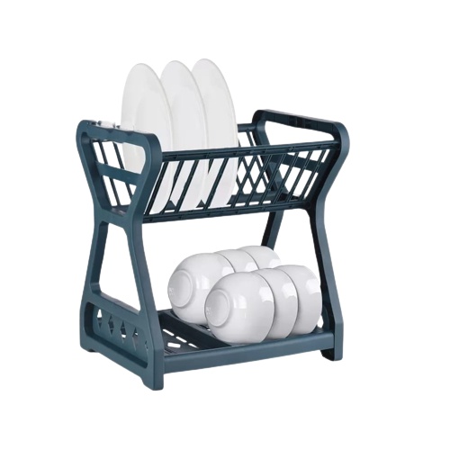 Rak Piring Plastik 2 Susun Mini Kitchen Rack Dapur Pengering Serbaguna