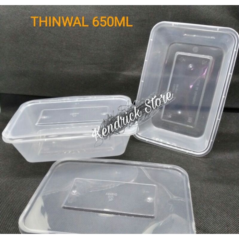 Thinwall 650ml per pack food container kotak makan isi 25 set