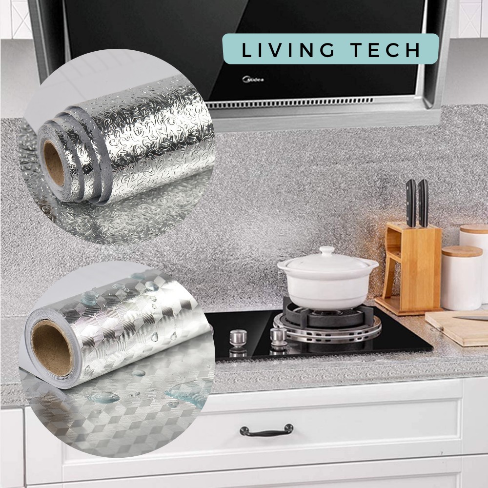 Stiker Dinding Dapur Alumunium Foil Stiker Dinding Anti Minyak Motif