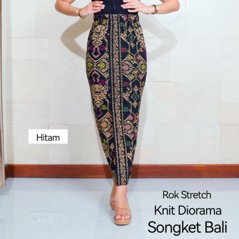 Rok Panjang Span / KAMEN BALI JADI KNIT STRECH MOTIF SONGKET / SONGKET BALI