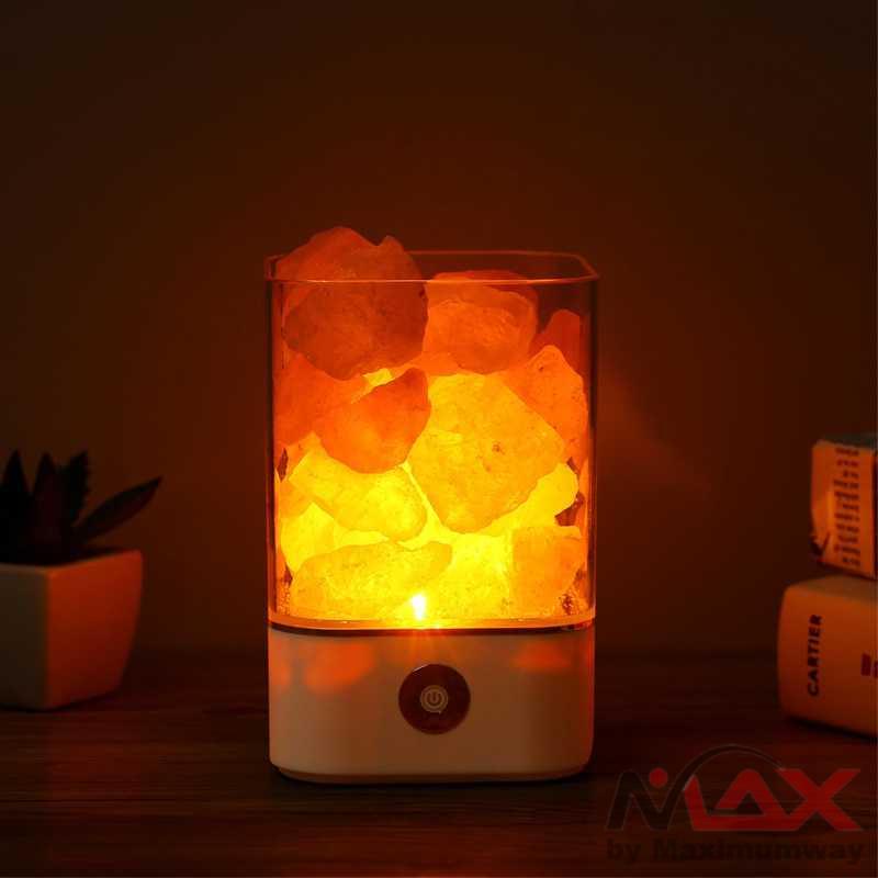 Lampu Tidur fitur membersihkan udara Lampu kesehatan dengan kristal Garam dari Himalaya, LED Crystal Salt Lamp of Himalaya Lava Lampu dekorasi kamar tidur Crystal Natural Himalayan Salt Lamp USB Led Multicolor Night Light Table Lava Lamps for Bedroom Beds