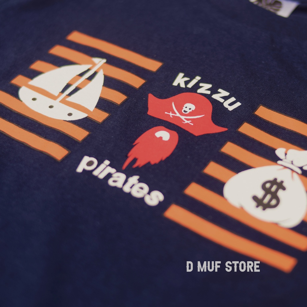 Kizzu Kaos Anak Premium Cotton 30s Usia 1-12 Tahun Pirates Navy- dmufstore