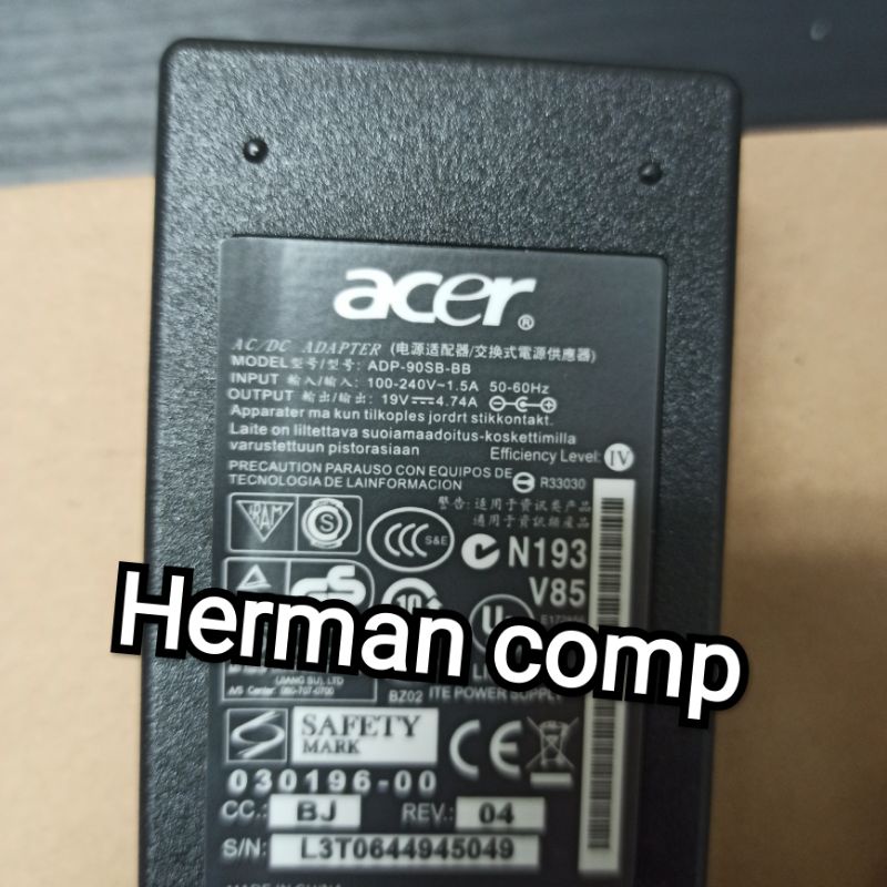 Original Charger Adaptor Acer Aspire 4745G 4752G 4750G 4755G 4740G 4730 4920 19V 4.74A