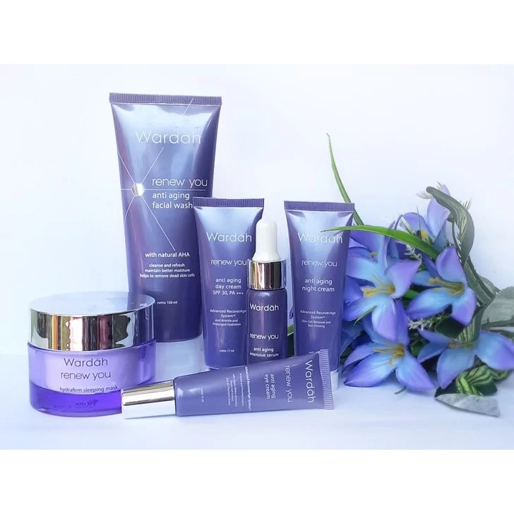 ⭐BAGUS⭐ WARDAH RENEW YOU ANTI AGING SERIES | Facial Wash / Serum / Day / Night Cream
