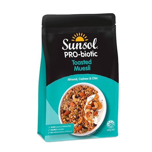 

sunsol probiotic almond, cashew & chia 400gr