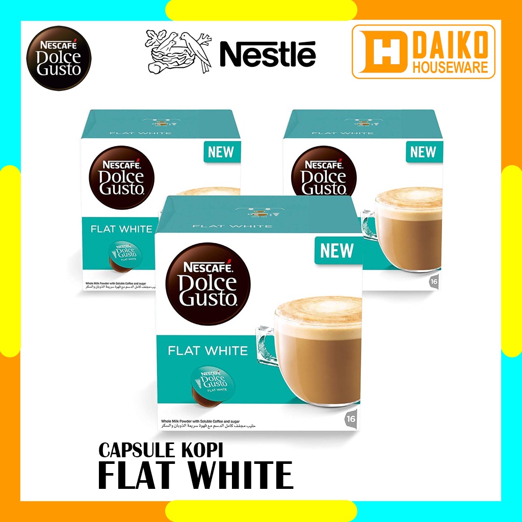 Capsule Nescafe Dolce Gusto Flat White Box Original Nestle - Kopi Susu Kapsul