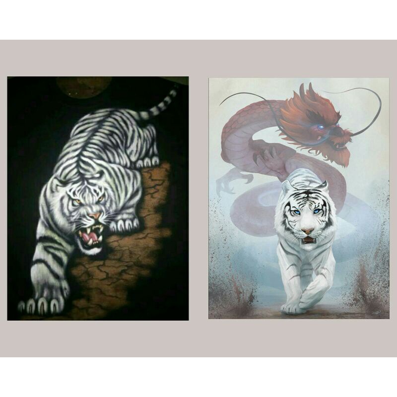 2 Poster macan putih ukuran A3