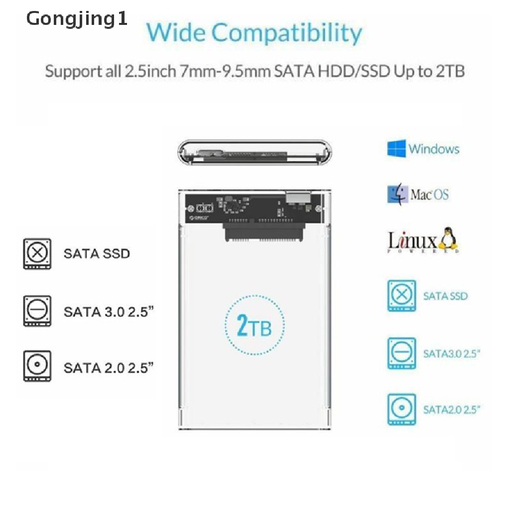 Gongjing1 Casing Hardisk Eksternal Hdd / Ssd 2.5 &quot;Usb 3.0